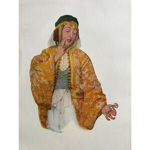 Bluebeard's Wife, Sarah Weber, Painting Print, 1900s, Book Page, ~ 250728-WH 125